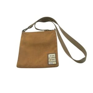 FEED X National Geographic Tan Crossbody Bag with Adjustable Strap